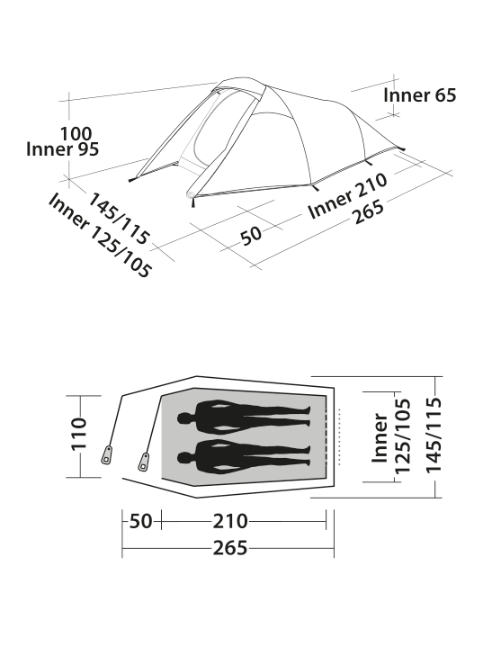 Indeling Energy 200 compact tent