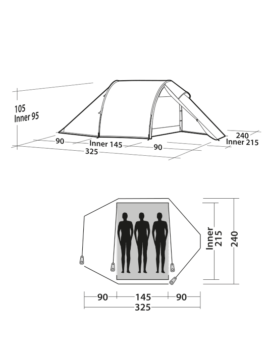 Indeling Energy 200 compact tent