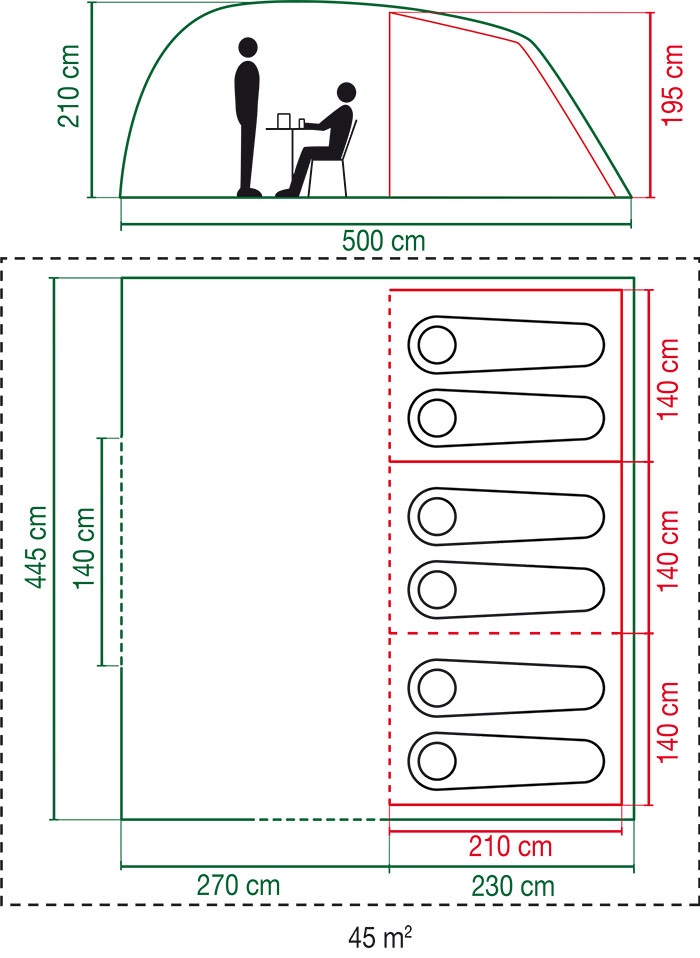 Indeling Vespucci 6 tent Indeling Vespucci 6 tent